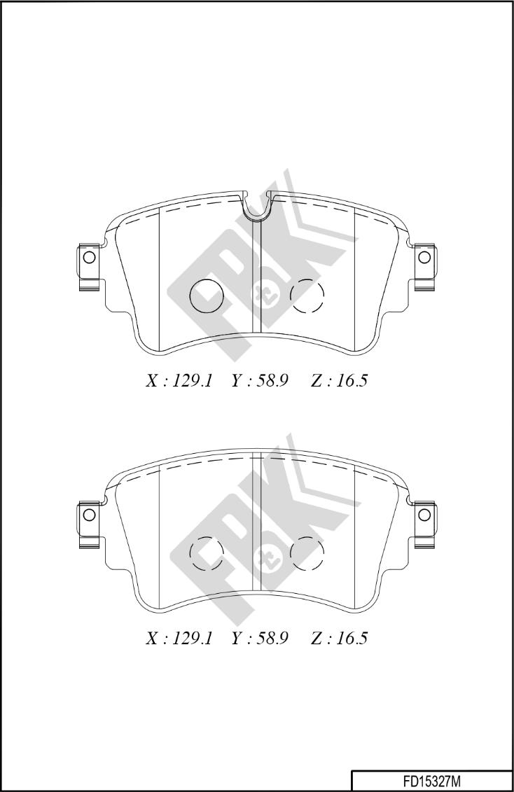 FBK FD15327M - Тормозные колодки, дисковые, комплект autospares.lv