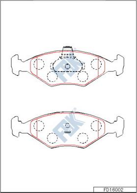 FBK FD16002 - Тормозные колодки, дисковые, комплект autospares.lv