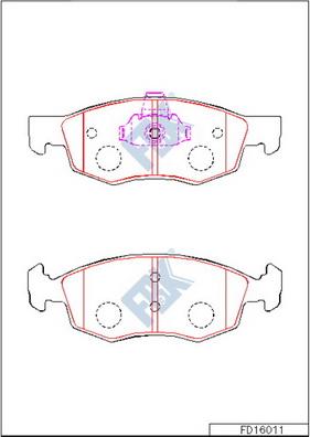 FBK FD16011 - Тормозные колодки, дисковые, комплект autospares.lv