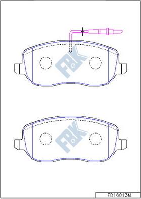 FBK FD16013M - Тормозные колодки, дисковые, комплект autospares.lv