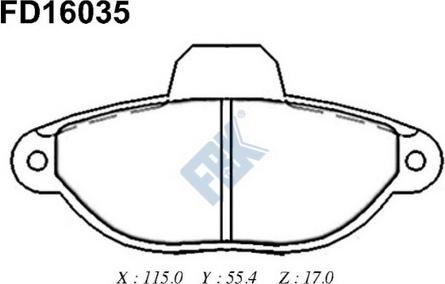 FBK FD16035 - Тормозные колодки, дисковые, комплект autospares.lv