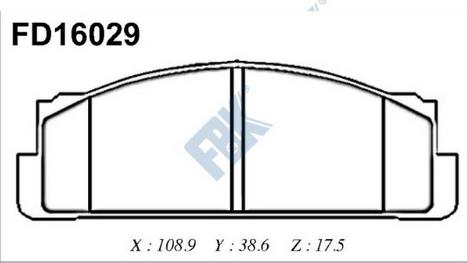 FBK FD16029 - Тормозные колодки, дисковые, комплект autospares.lv