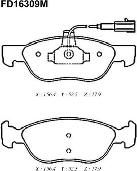 FBK FD16309M - Тормозные колодки, дисковые, комплект autospares.lv