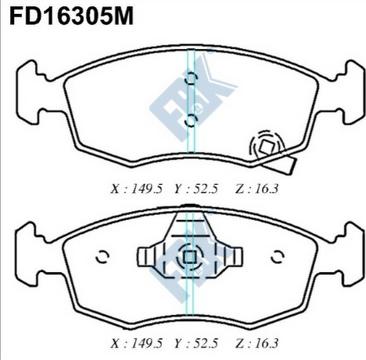 FBK FD16305M - Тормозные колодки, дисковые, комплект autospares.lv