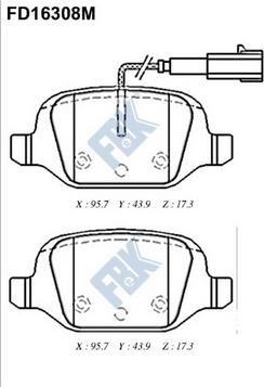 FBK FD16308M - Тормозные колодки, дисковые, комплект autospares.lv