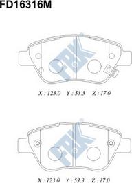 FBK FD16316M - Тормозные колодки, дисковые, комплект autospares.lv