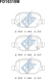 FBK FD16318M - Тормозные колодки, дисковые, комплект autospares.lv