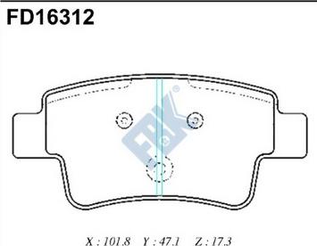 FBK FD16312 - Тормозные колодки, дисковые, комплект autospares.lv