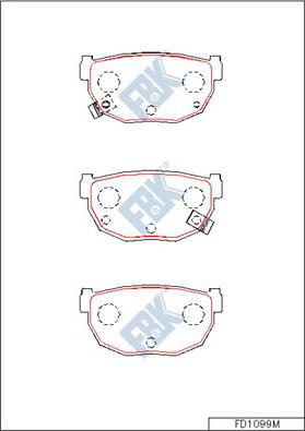 FBK FD1099M - Тормозные колодки, дисковые, комплект autospares.lv