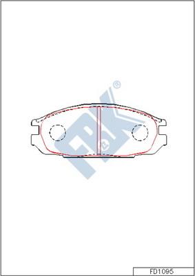 FBK FD1095 - Тормозные колодки, дисковые, комплект autospares.lv