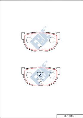 FBK FD1015 - Тормозные колодки, дисковые, комплект autospares.lv