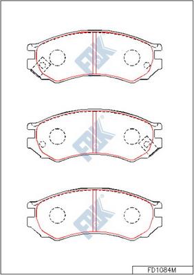 FBK FD1084M - Тормозные колодки, дисковые, комплект autospares.lv