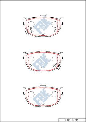 FBK FD1087M - Тормозные колодки, дисковые, комплект autospares.lv