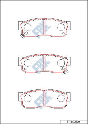 FBK FD1035M - Тормозные колодки, дисковые, комплект autospares.lv