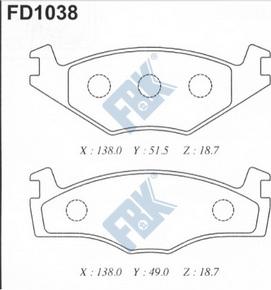 FBK FD1038 - Тормозные колодки, дисковые, комплект autospares.lv