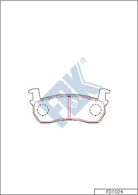 FBK FD1024 - Тормозные колодки, дисковые, комплект autospares.lv