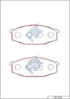 FBK FD1022 - Тормозные колодки, дисковые, комплект autospares.lv