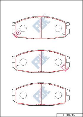 FBK FD1071M - Тормозные колодки, дисковые, комплект autospares.lv