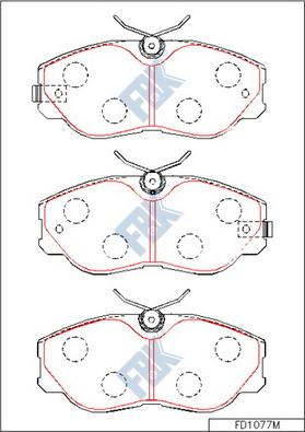 FBK FD1077M - Тормозные колодки, дисковые, комплект autospares.lv