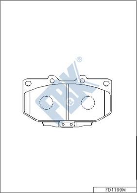 FBK FD1199M - Тормозные колодки, дисковые, комплект autospares.lv