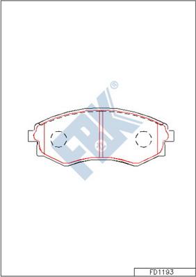 FBK FD1193 - Тормозные колодки, дисковые, комплект autospares.lv