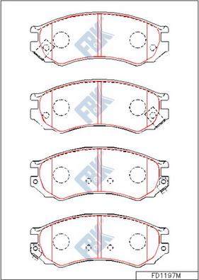 FBK FD1197M - Тормозные колодки, дисковые, комплект autospares.lv