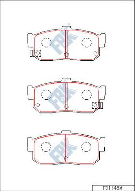 FBK FD1148M - Тормозные колодки, дисковые, комплект autospares.lv