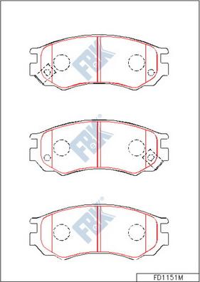 FBK FD1151M - Тормозные колодки, дисковые, комплект autospares.lv