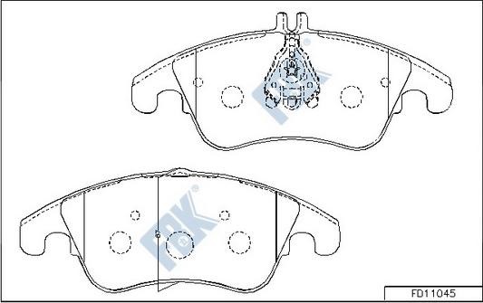 FBK FD11045 - Тормозные колодки, дисковые, комплект autospares.lv