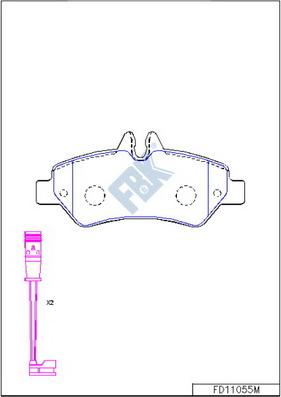 FBK FD11055M - Тормозные колодки, дисковые, комплект autospares.lv