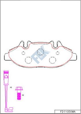 FBK FD11050MA - Тормозные колодки, дисковые, комплект autospares.lv