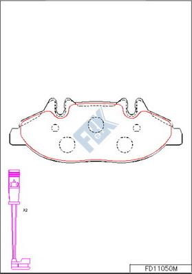 FBK FD11050M - Тормозные колодки, дисковые, комплект autospares.lv