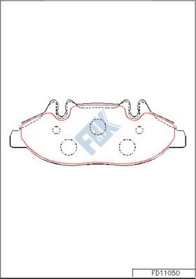 FBK FD11050 - Тормозные колодки, дисковые, комплект autospares.lv