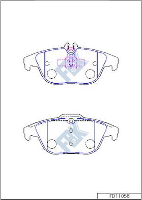 FBK FD11058 - Тормозные колодки, дисковые, комплект autospares.lv