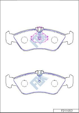 FBK FD11053 - Тормозные колодки, дисковые, комплект autospares.lv