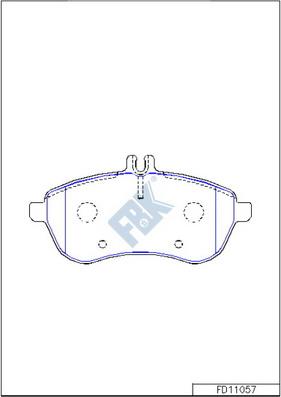 FBK FD11057 - Тормозные колодки, дисковые, комплект autospares.lv