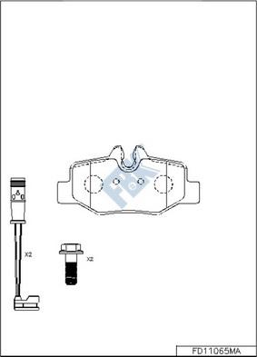 FBK FD11065MA - Тормозные колодки, дисковые, комплект autospares.lv