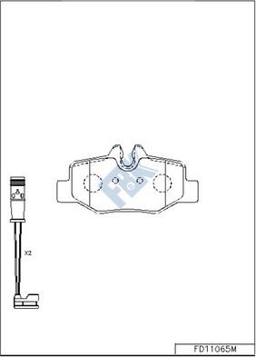 FBK FD11065M - Тормозные колодки, дисковые, комплект autospares.lv