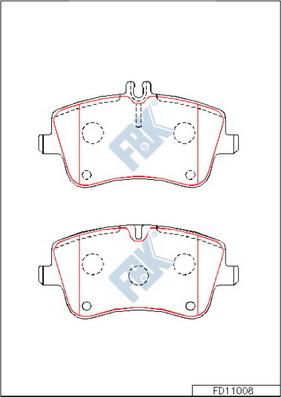 FBK FD11008 - Тормозные колодки, дисковые, комплект autospares.lv