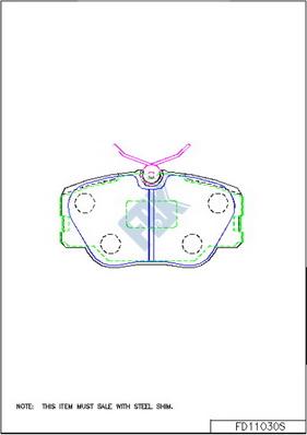 FBK FD11030S - Тормозные колодки, дисковые, комплект autospares.lv