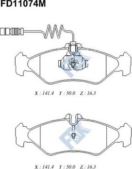 FBK FD11074M - Тормозные колодки, дисковые, комплект autospares.lv