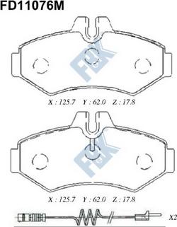 FBK FD11076M - Тормозные колодки, дисковые, комплект autospares.lv