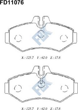 FBK FD11076 - Тормозные колодки, дисковые, комплект autospares.lv