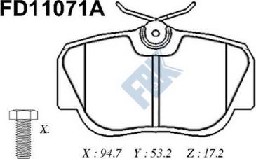 FBK FD11071A - Тормозные колодки, дисковые, комплект autospares.lv