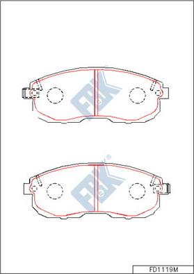 FBK FD1119M - Тормозные колодки, дисковые, комплект autospares.lv