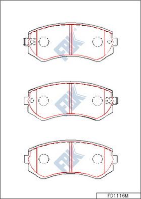 FBK FD1116M - Тормозные колодки, дисковые, комплект autospares.lv