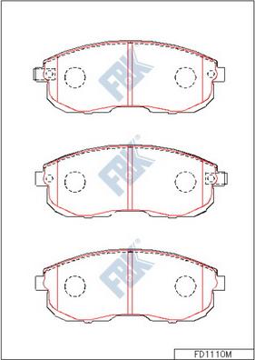 FBK FD1110M - Тормозные колодки, дисковые, комплект autospares.lv