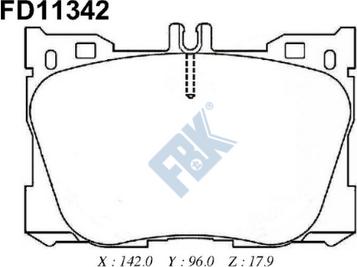 FBK FD11342 - Тормозные колодки, дисковые, комплект autospares.lv