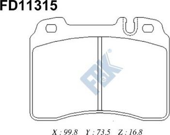 FBK FD11315 - Тормозные колодки, дисковые, комплект autospares.lv