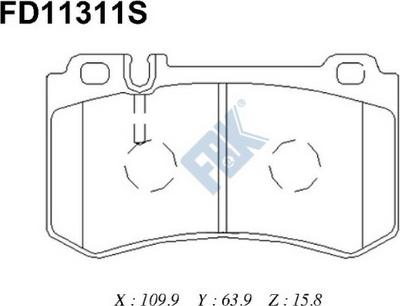 FBK FD11311S - Тормозные колодки, дисковые, комплект autospares.lv